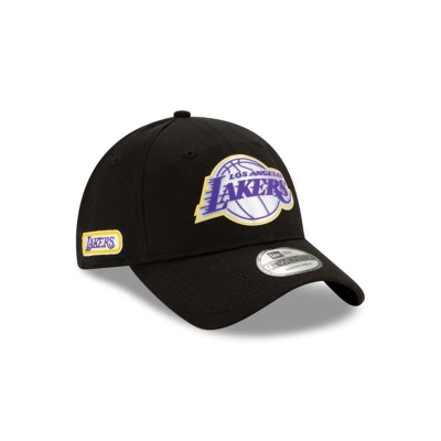 Black Los Angeles Lakers Hat - New Era NBA NBA Authentics Half Series 9TWENTY Adjustable Caps USA8215690